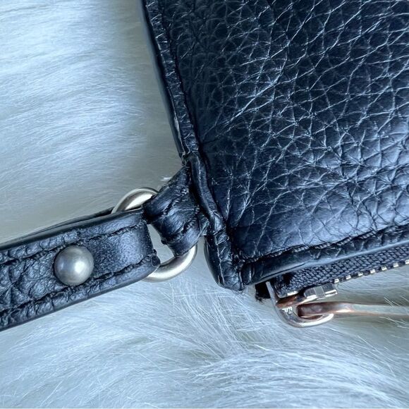 MICHAEL KORS Mini Black Leather Suede Studded Clutch Grommets Wristlet Rock Punk - Picture 8 of 15